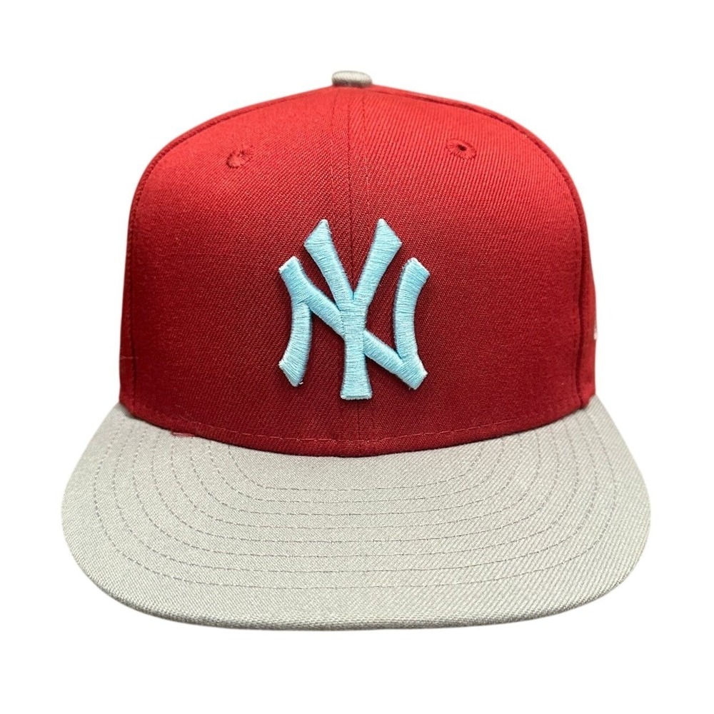 New York Yankees 1977 World Series New Era 59FIFTY Hat Cap 7 1/4 Red Grey